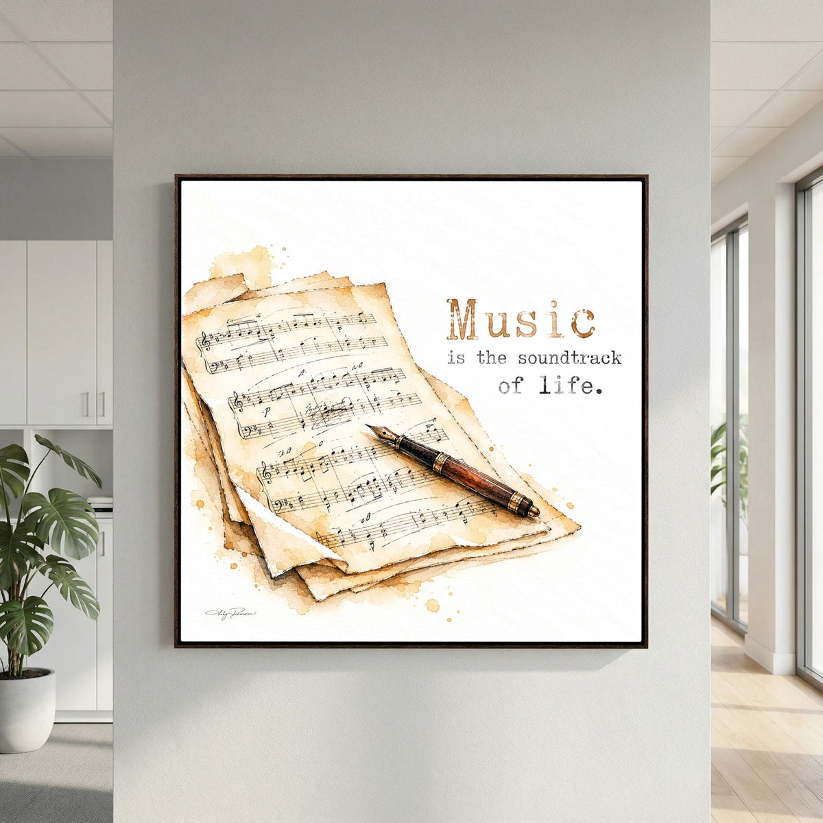 Sheet Music - Framed Canvas