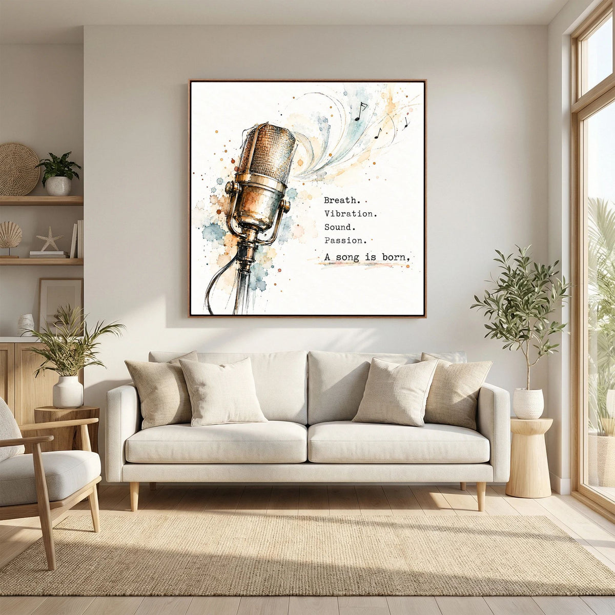 The Mic - Framed Canvas