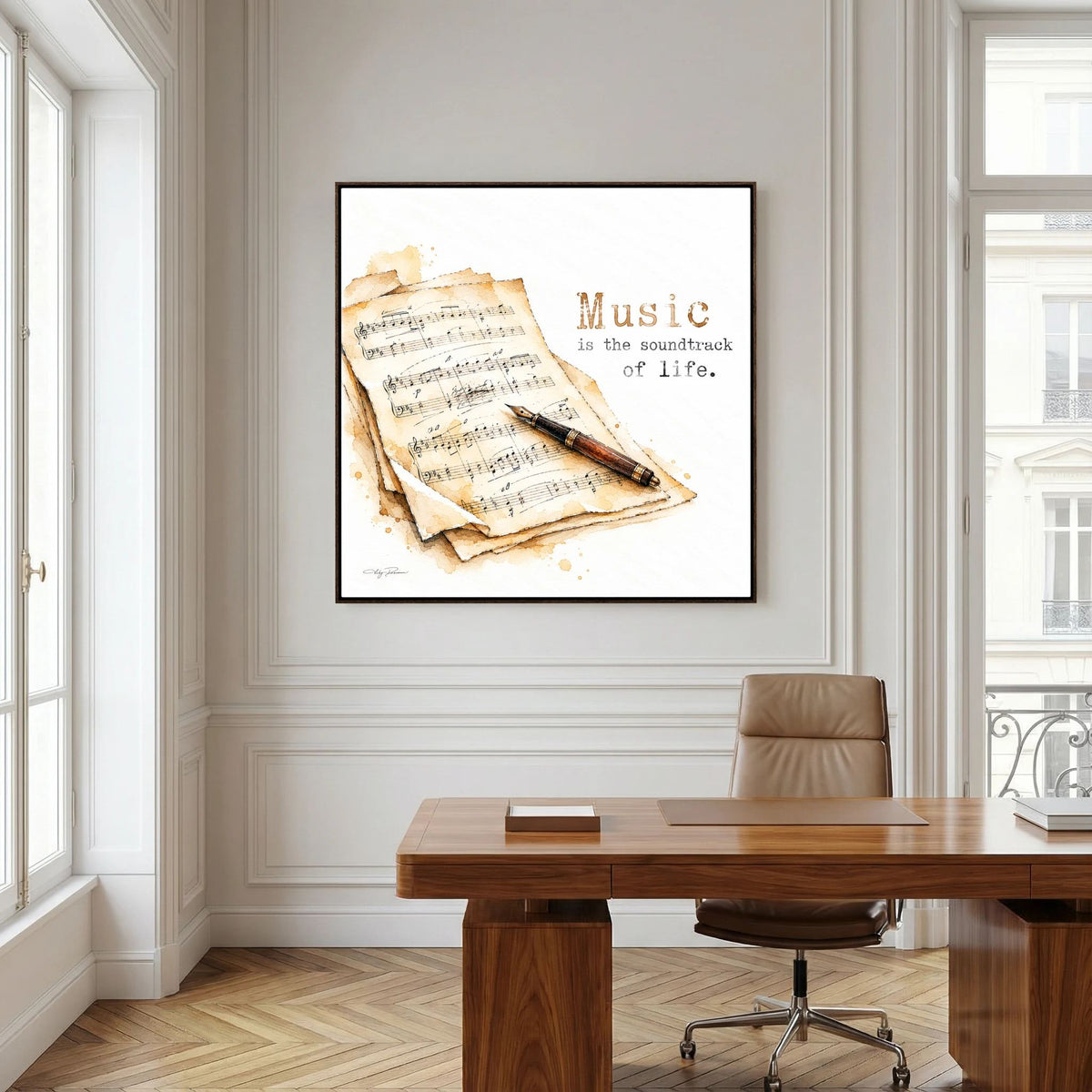 Sheet Music - Framed Canvas