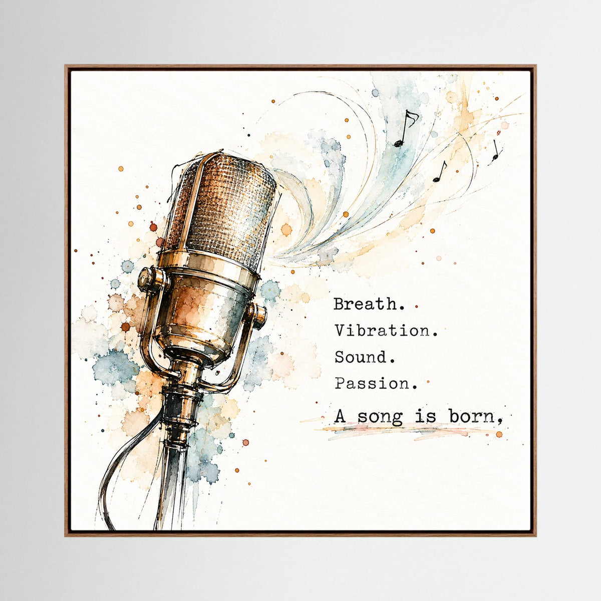 The Mic - Framed Canvas