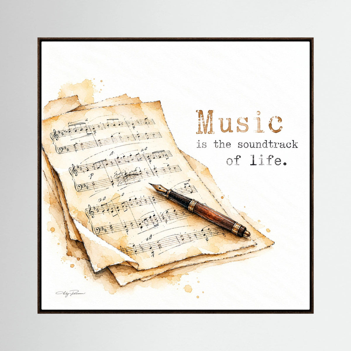 Sheet Music - Framed Canvas
