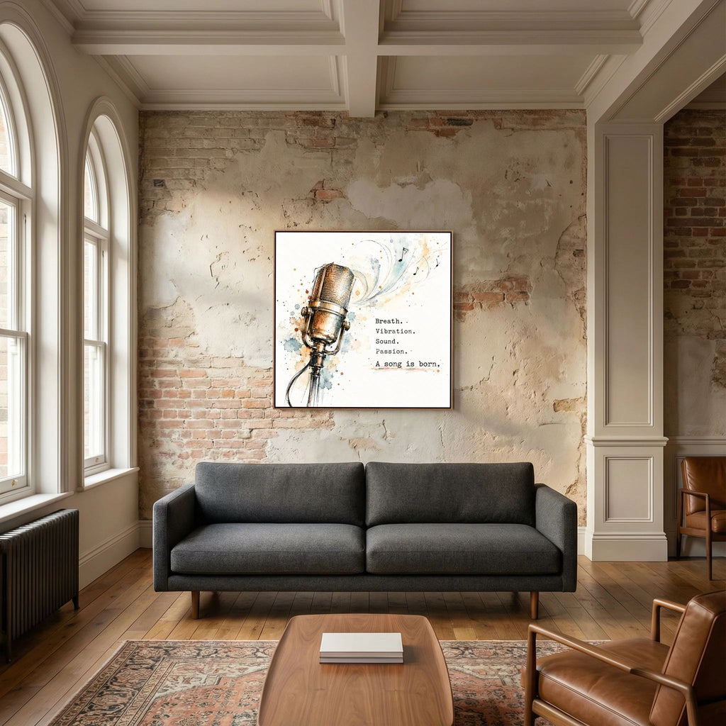 The Mic - Framed Canvas