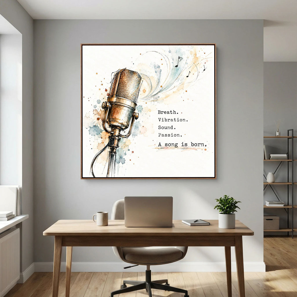 The Mic - Framed Canvas